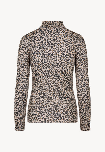 OWAKA leopard print turtleneck, brown