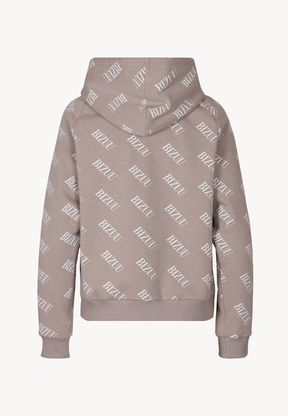 Beige unbuttoned hoodie with IANA logo