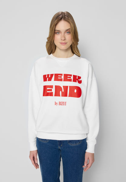 NEDELAS printed oversize sweatshirt, cream