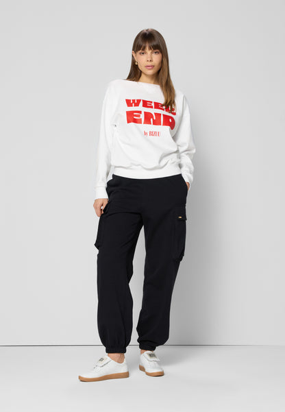 NEDELAS printed oversize sweatshirt, cream