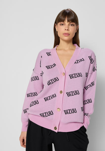 KYLE button-down logo cardigan, pink