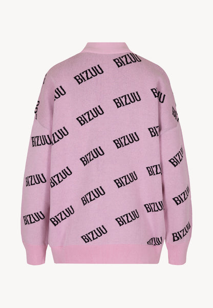 KYLE button-down logo cardigan, pink