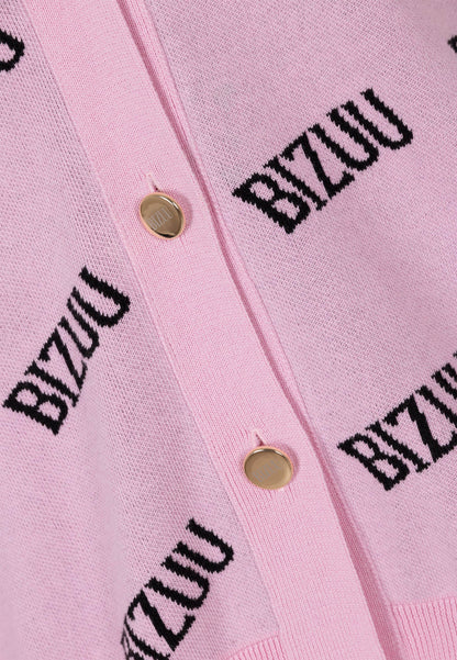 KYLE button-down logo cardigan, pink