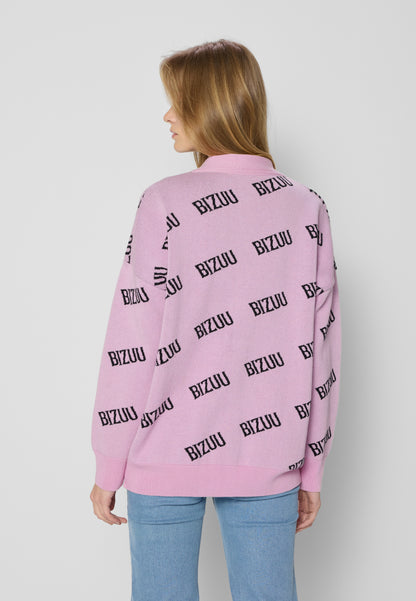 KYLE button-down logo cardigan, pink