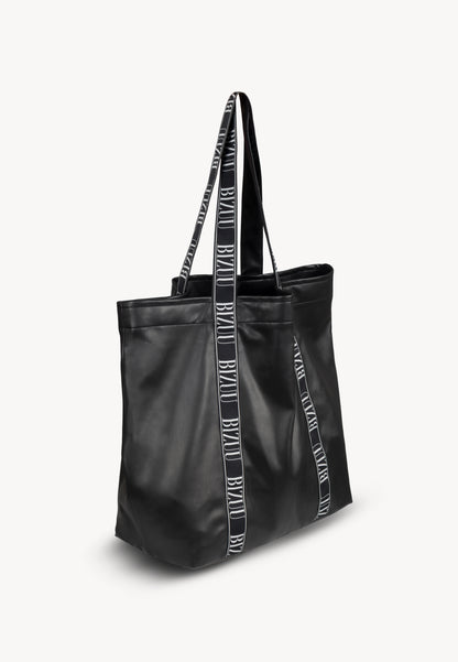 LETHA logo-striped shopper bag, black