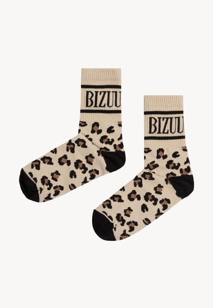 Socks with animal print SERAFIL, brown