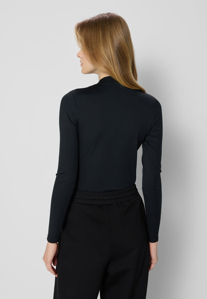 LOMMA black bodysuit with a deep V-shaped neckline