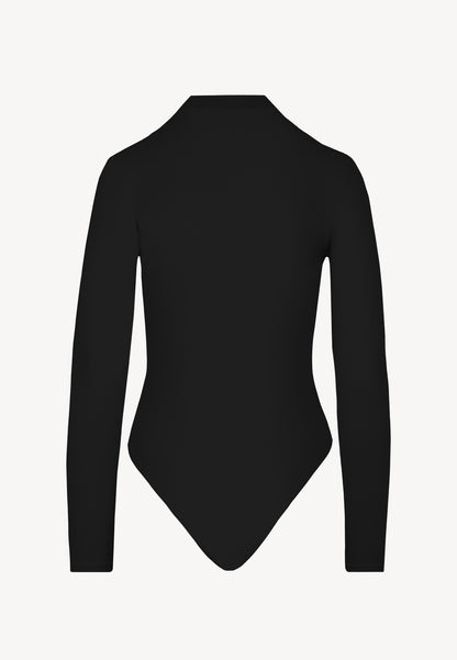 LOMMA black bodysuit with a deep V-shaped neckline