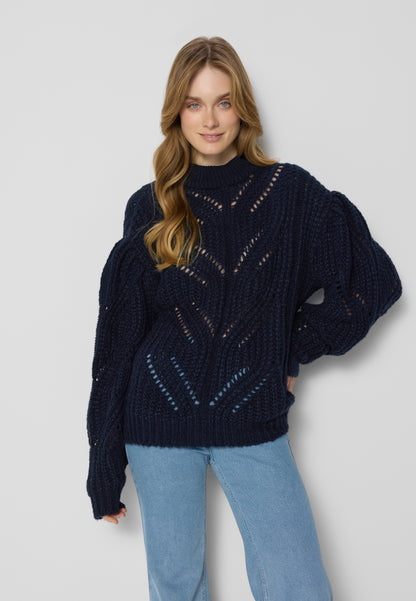 Navy blue oversize sweater ROSSO