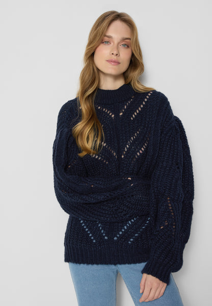 Navy blue oversize sweater ROSSO