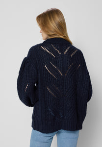 Navy blue oversize sweater ROSSO