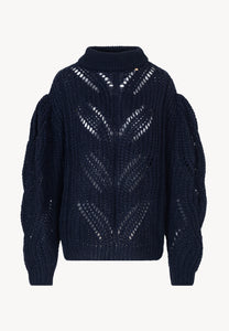 Navy blue oversize sweater ROSSO
