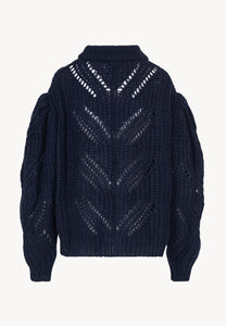 Navy blue oversize sweater ROSSO