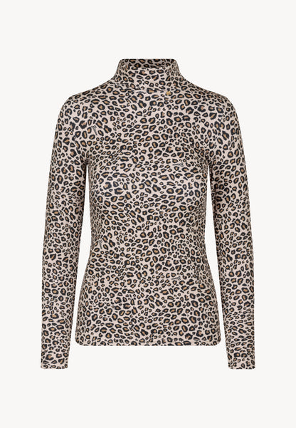 OWAKA leopard print turtleneck, brown