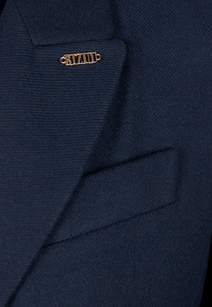 Navy blue classic jacket with a straight cut HATIA