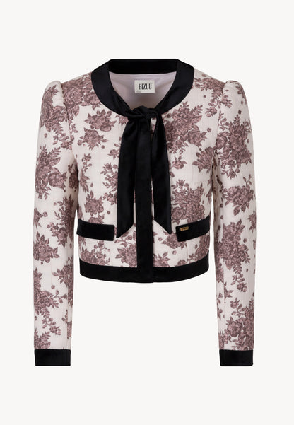 Pink short jacket in floral motif AURORA