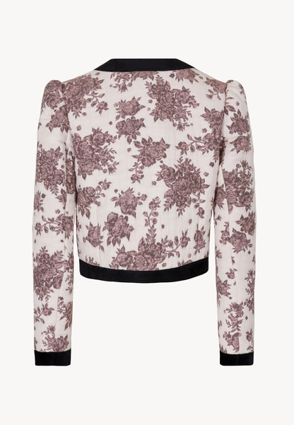 Pink short jacket in floral motif AURORA