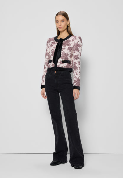 Pink short jacket in floral motif AURORA