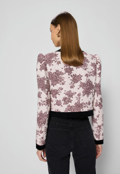 Pink short jacket in floral motif AURORA