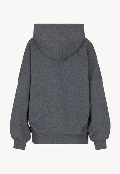 Graphite elegant women's hooded sweatshirt MAURA