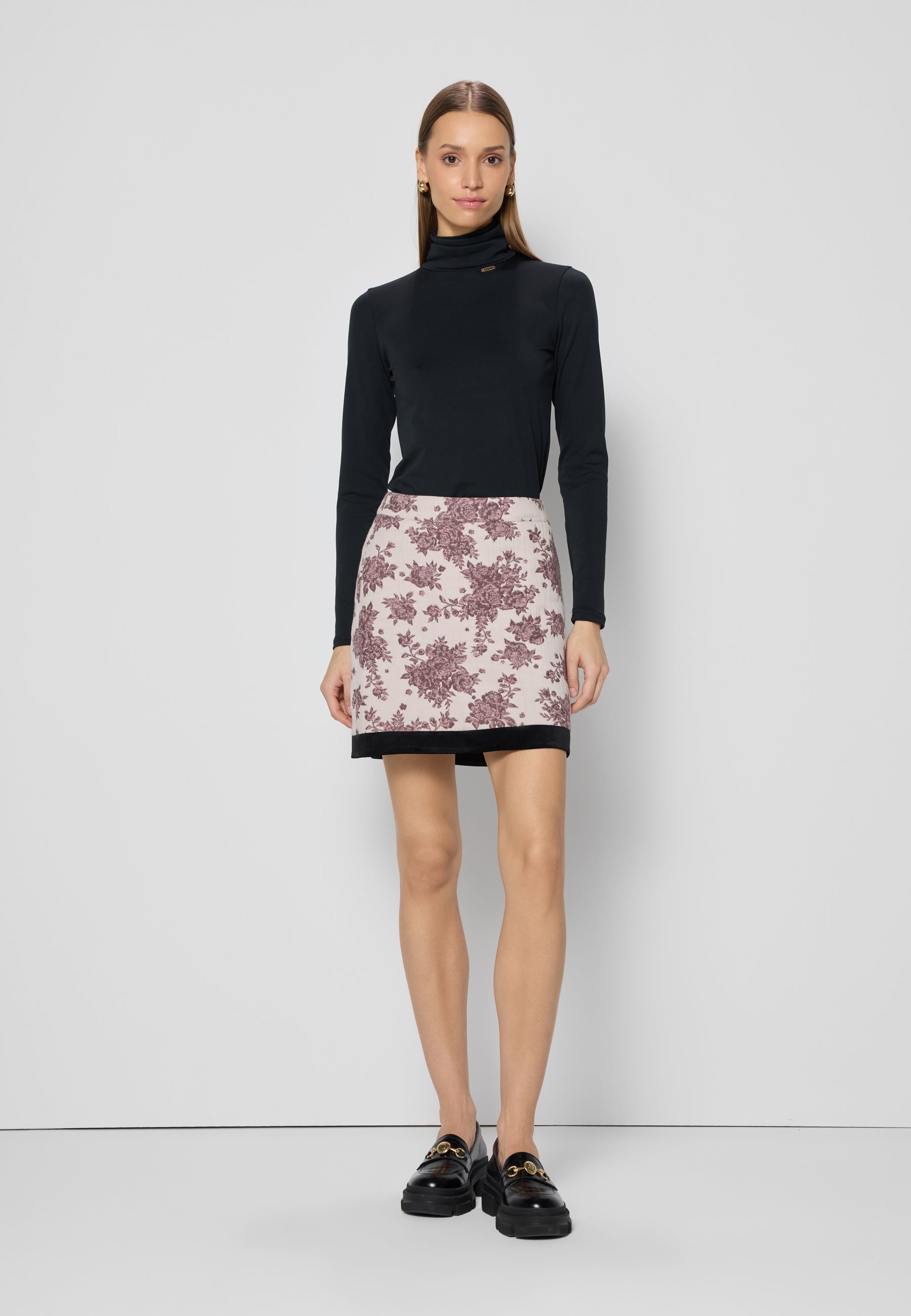 Pink floral mini skirt ALLANI – Bizuu