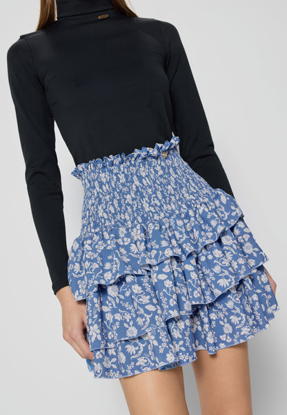 Blue floral mini skirt TYLA