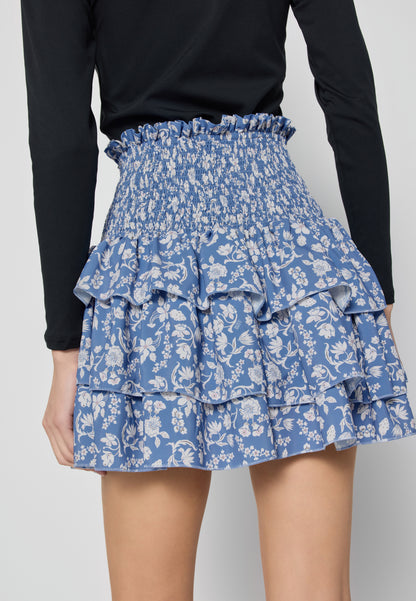 Blue floral mini skirt TYLA