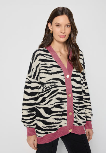 Cream zebra striped sweater LEZEBRE