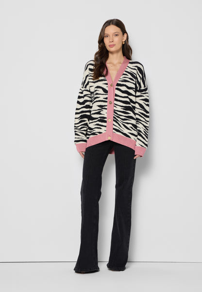 Cream zebra striped sweater LEZEBRE