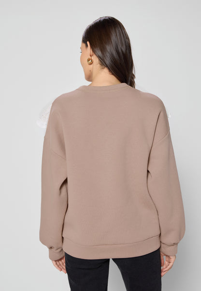 Beige elegant sweatshirt for women LOYA