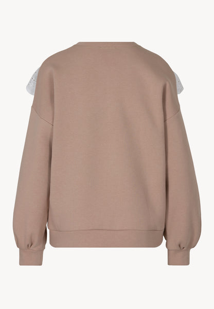 Beige elegant sweatshirt for women LOYA