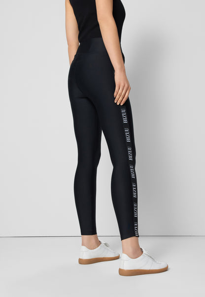 LEANDRA Leggings with logoed stripes, black