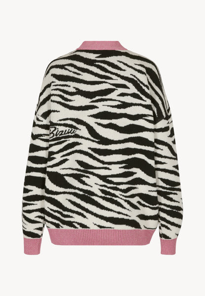 Cream zebra striped sweater LEZEBRE