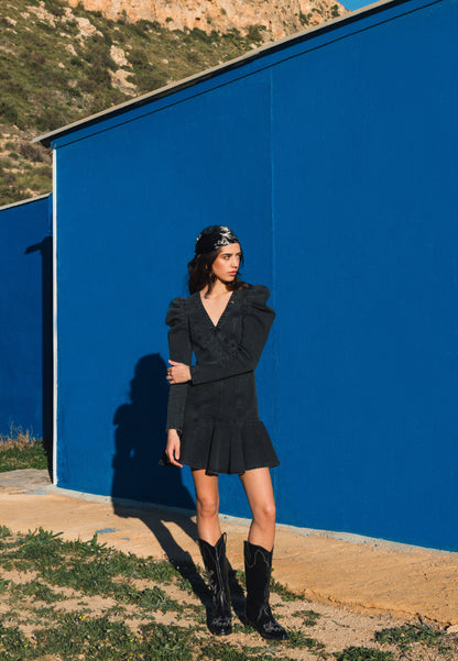 Black denim mini dress ADEMY