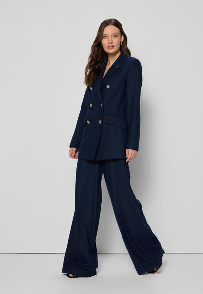 Navy blue classic jacket with a straight cut HATIA