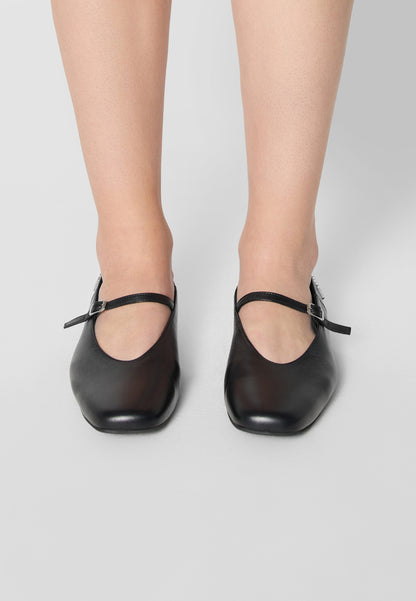 Leather ballerinas with strap NANTY