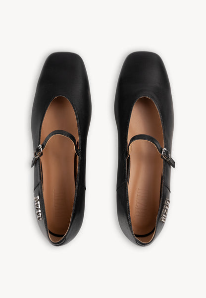 Leather ballerinas with strap NANTY