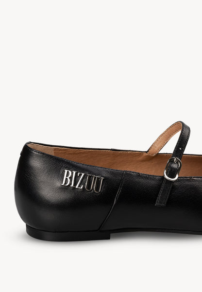 Leather ballerinas with strap NANTY