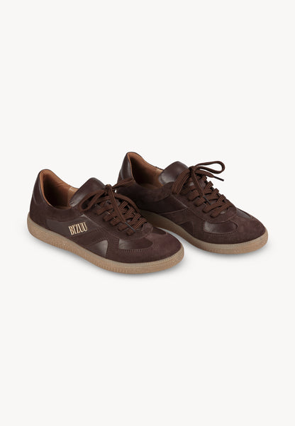 Brown leather women's sneakers SODDY