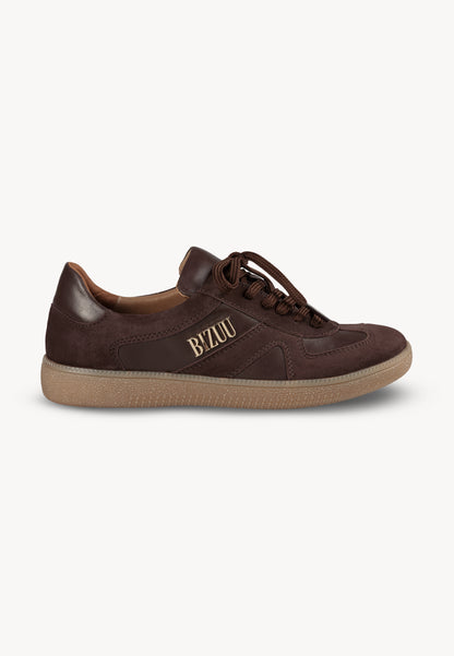 Brown leather women's sneakers SODDY