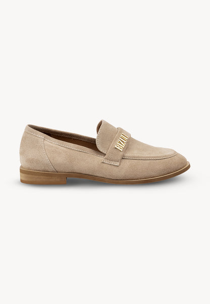 Beige suede moccasin for women MOCA