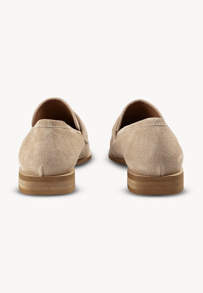 Beige suede moccasin for women MOCA