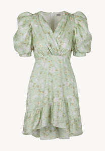 Mini floral dress with buff sleeves FORMOSA
