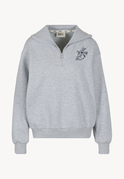 Cotton half-zip sweatshirt in gray color TANSY