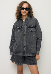 Denim jacket with branded stripes PASSA