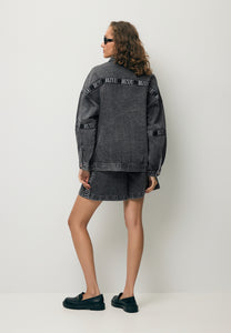 Denim jacket with branded stripes PASSA