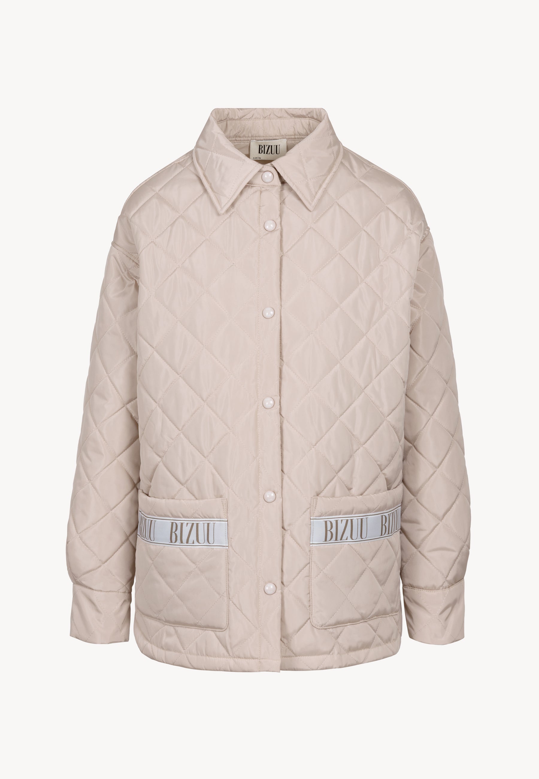 Beige oversized quilted women's jacket MARIN
