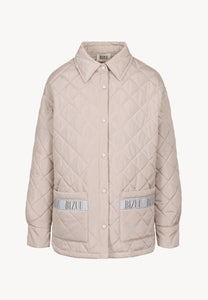 Beige oversized quilted women's jacket MARIN