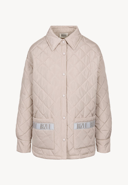 Beige oversized quilted women's jacket MARIN