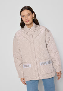 Beige oversized quilted women's jacket MARIN